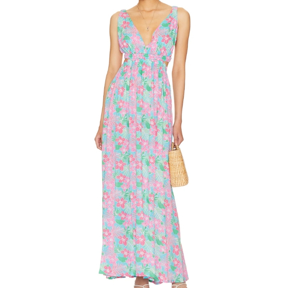 NWT Tiare Hawaii Hope maxi dress S/M Tropics Turquoise resort wear for women - Picture 1 of 6